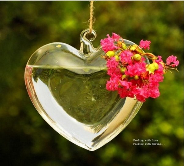 Závěsná váza srdce