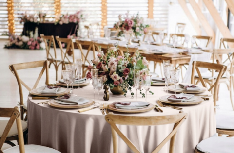 Ubrus kulatý 320 cm pudrově růžový