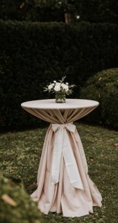 Béžový potah na bistro stolek 80 cm